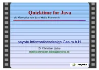 Quicktime for Java Als Alternative Zum Java Media Framework