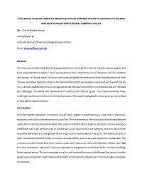 Challenges Faced by Christian Higher Education Administrators in Ghana in the Keeping and Practicing of Institutional Christian Values