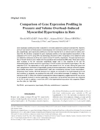 Comparison of Gene Expression Profiling in Pressure and Volume