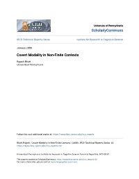 Covert Modality in Non-Finite Contexts