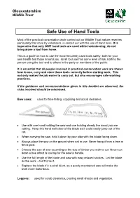 Safe Use of Hand Tools Guide