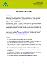 YHA Treyarnon - Access Statement