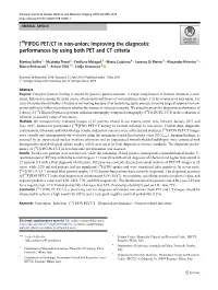 [18F]FDG PET/CT in Non-Union: Improving the Diagnostic Performances by Using Both PET and CT Criteria