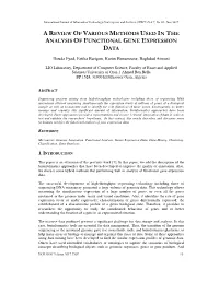 A Review of Various Methods Used in the Analysis of Functional Gene Expression Data