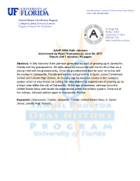 AAHP 499A Rafe Johnson Interviewed by Ryan Thompson on June 26, 2017 3Hours and 1 Minutes | 93 Pages