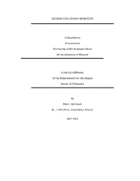 GENOME EVOLUTION in MONOCOTS a Dissertation
