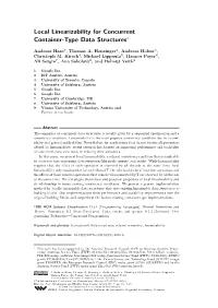 Local Linearizability for Concurrent Container-Type Data Structures∗