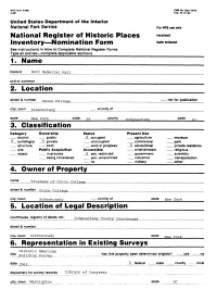 National Register of Historic Places Received Inventory Nomination