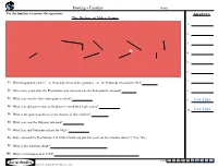 Reading a Timeline Name: Use the Timeline to Answer the Questions