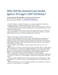 Why Did the Mainstream Media Ignore Al Capp's 100Th Birthday?