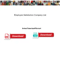 Employee Satisfaction Company List