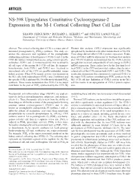NS-398 Upregulates Constitutive Cyclooxygenase-2 Expression in the M-1 Cortical Collecting Duct Cell Line