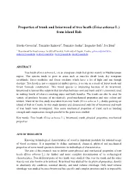 Properties of Trunk and Briarwood of Tree Heath (Erica Arborea L.) From