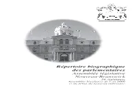 Répertoire Biographique Des Parlementaires 2000