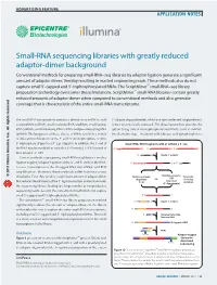 Small-RNA Sequencing Libraries with Greatly Reduced Adaptor-Dimer Background