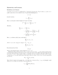 Symmetry and Tensors Rotations and Tensors