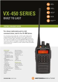 VX-450 Series Specification Sheet