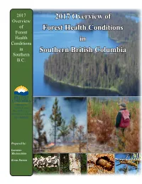 2017 Overview of Forest Health Conditions in Southern BC