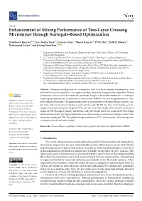 Enhancement of Mixing Performance of Two-Layer Crossing Micromixer Through Surrogate-Based Optimization