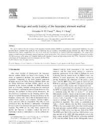 Heritage and Early History of the Boundary Element Method