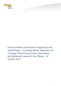 Horizon Power's Submission in Response To