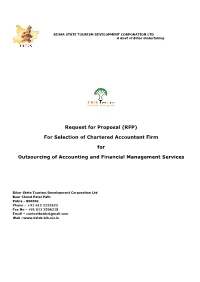 RFP for Selection of Chartered Accountant Firm for Handling Accounting & Financial Management Services at BSTDCL