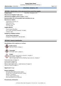 Safety Data Sheet According to 29CFR1910/1200 and GHS Rev