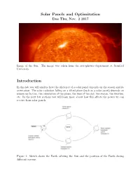 Solar Panels and Optimization Introduction