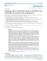 Theranostics Targeting Mir-21 with NL101 Blocks C-Myc/Mxd1 Loop And