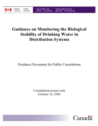 Guidance on Monitoring the Biological Stability of Drinking Water in Distribution Systems