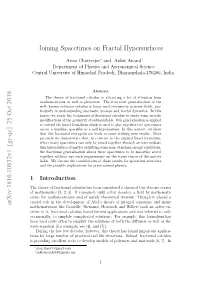 Joining Spacetimes on Fractal Hypersurfaces Arxiv:1810.10832V1