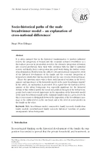 Socio-Historical Paths of the Male Breadwinner Model – an Explanation of Cross-National Differences1