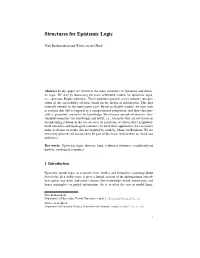 Structures for Epistemic Logic