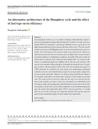 An Alternative Architecture of the Humphrey Cycle and the Effect of Fuel Type on Its Efficiency