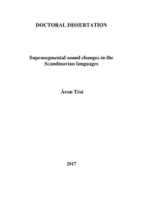 DOCTORAL DISSERTATION Suprasegmental Sound Changes In