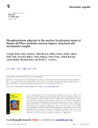 Electronic Reprint Phosphorylation Adjacent to the Nuclear Localization