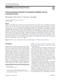 Immunomodulatory Potential of Cannabidiol in Multiple Sclerosis: a Systematic Review