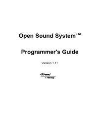 Open Sound Systemtm
