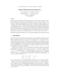 Optimal Reduced Isotonic Regression 1 Introduction