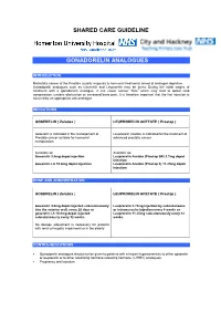 Shared Care Guideline Gonadorelin Analogues