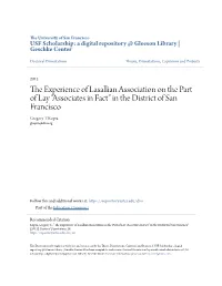 The Experience of Lasallian Association on the Part of Lay “Associates in Fact” in the District of San Francisco Gregory T