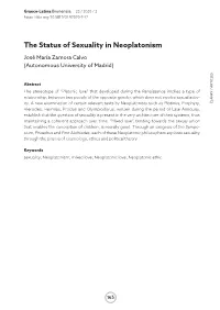 The Status of Sexuality in Neoplatonism