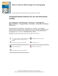 Using Land-Based Stations for Air–Sea Interaction Studies