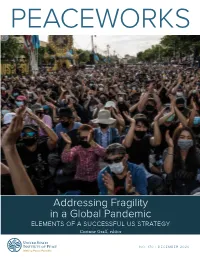 Addressing Fragility in a Global Pandemic ELEMENTS of a SUCCESSFUL US STRATEGY Corinne Graff, Editor