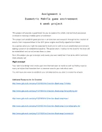 Assignment 1 Isometric Mobile Game Environment 6 Week Project