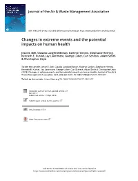 Changes in Extreme Events and the Potential Impacts on Human Health