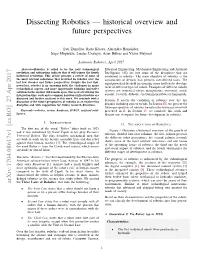 Dissecting Robotics — Historical Overview and Future Perspectives