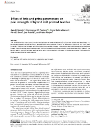 Effect of Knit and Print Parameters on Peel Strength of Hybrid 3-D Printed Textiles
