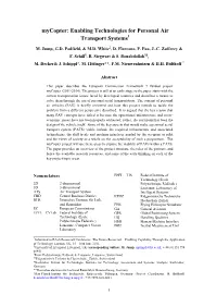 Enabling Technologies for Personal Air Transport Systems1