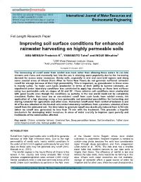 Improving Soil Surface Conditions for Enhanced Rainwater Harvesting on Highly Permeable Soils
